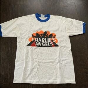 Vintage 90s 1994 Charlie's Angels Movie Promo TV Show Ringer Tee T Shirt L